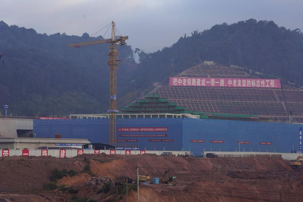 The construction site of the Pu'er high speed rail station that is part of the China-Laos railway is seen in Pu'er in southwestern China's Yunnan Province on Wednesday, Dec. 2, 2020.