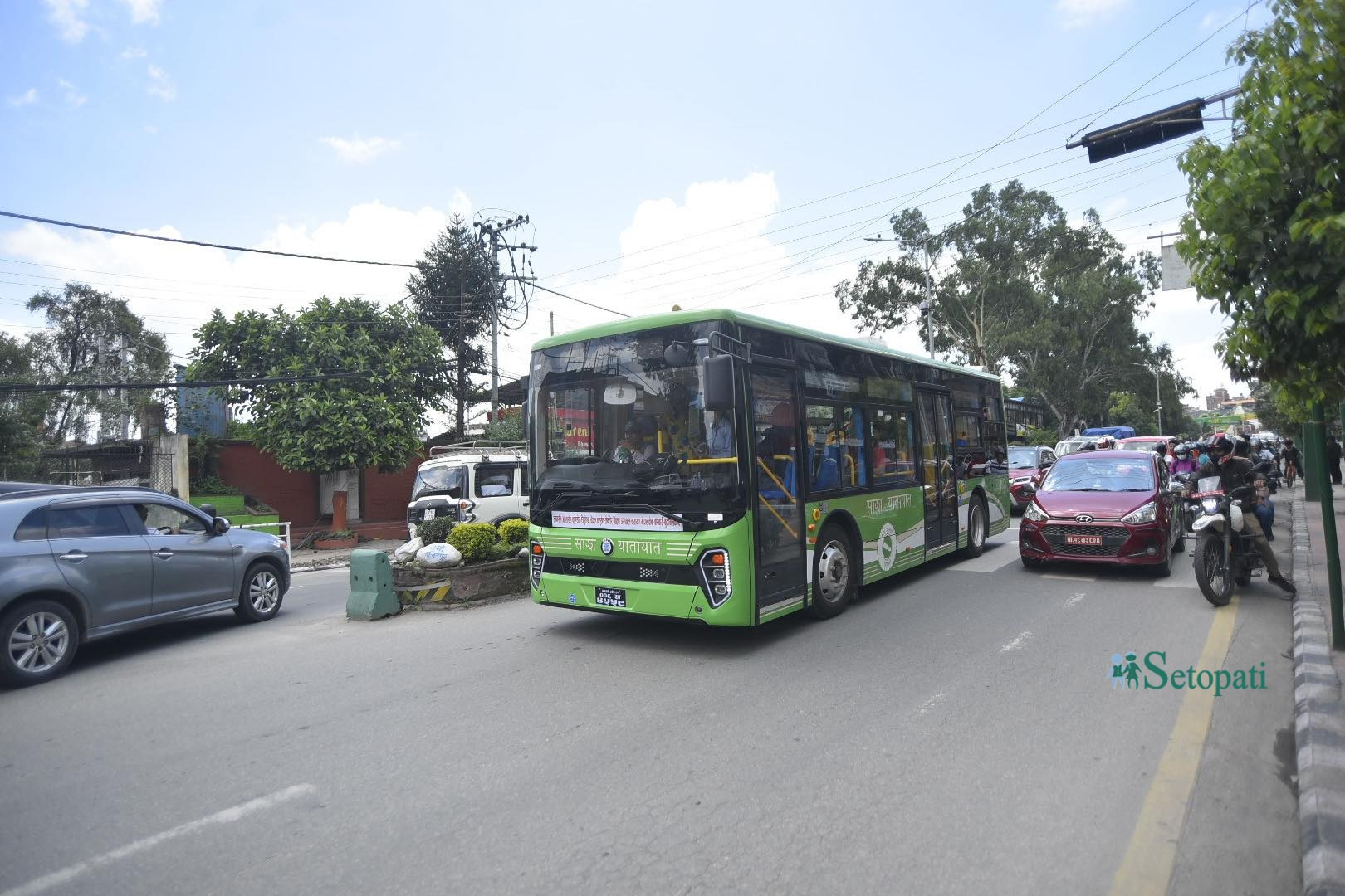 Sajha Yatayat's electric buses start operation in Kathmandu (Pictures)