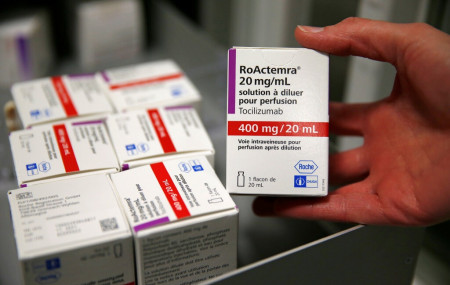 A box of tocilizumab in a hopistal in Cambrai, France.