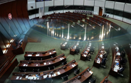 Pro-China lawmakers attend the second meeting of