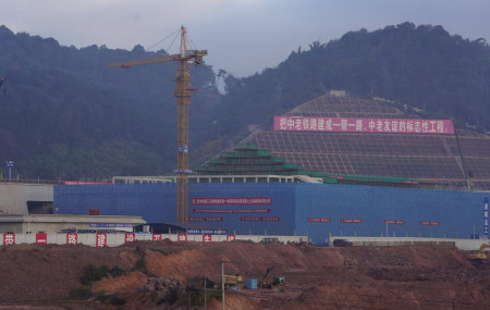 The construction site of the Pu'er high speed rail station that is part of the China-Laos railway is seen in Pu'er in southwestern China's Yunnan Province on Wednesday, Dec. 2, 2020.