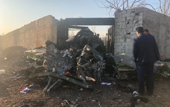 Debris is seen from a plane crash on the outskirts of Tehran, Iran, Wednesday, Jan. 8, 2019. A Ukrainian airplane carrying at least 170 people crashed on Wednesday shortly after takeoff from Tehran’s main airport, killing all onboard, state TV reported.