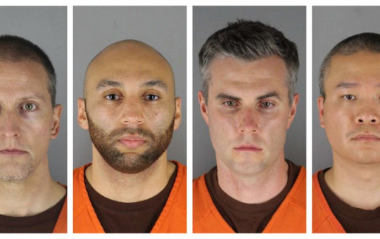 This combination of photos provided by the Hennepin County Sheriff's Office in Minnesota on Wednesday, June 3, 2020, shows Derek Chauvin, from left, J. Alexander Kueng, Thomas Lane and Tou Thao.
