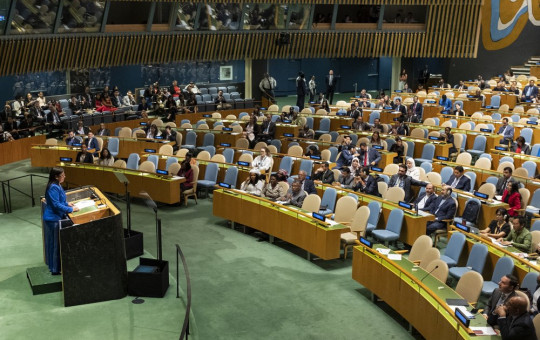 In this Sept. 27, 2019, file photo, Vice President of Venezuela Delcy Rodriguez addresses the 74th session of the United Nations General Assembly at the U.N. headquarters.