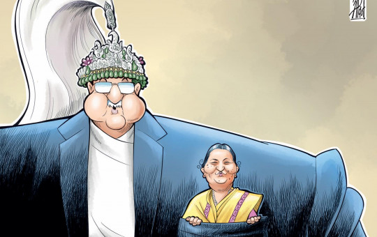 Abin Shrestha's cartoon published in Kantipur.