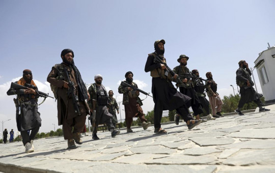 Taliban fighters patrol in Kabul, Afghanistan, Thursday, Aug. 19, 2021.