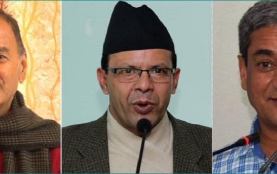(From L) Sitaula, Rijal and Lekhak