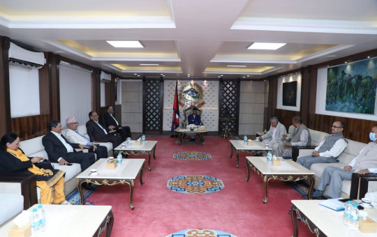 Meeting of top coalition leaders on Monday to review local election. Photo Courtesy: PM's Secretariat