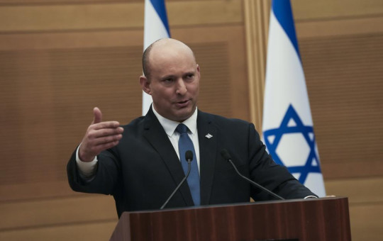Israeli Prime Minister Naftali Bennett speaks during a joint statement with Foreign Minister Yair Lapid, at the Knesset, Israel's parliament, in Jerusalem, Monday, June 20, 2022. AP/RSS Photo