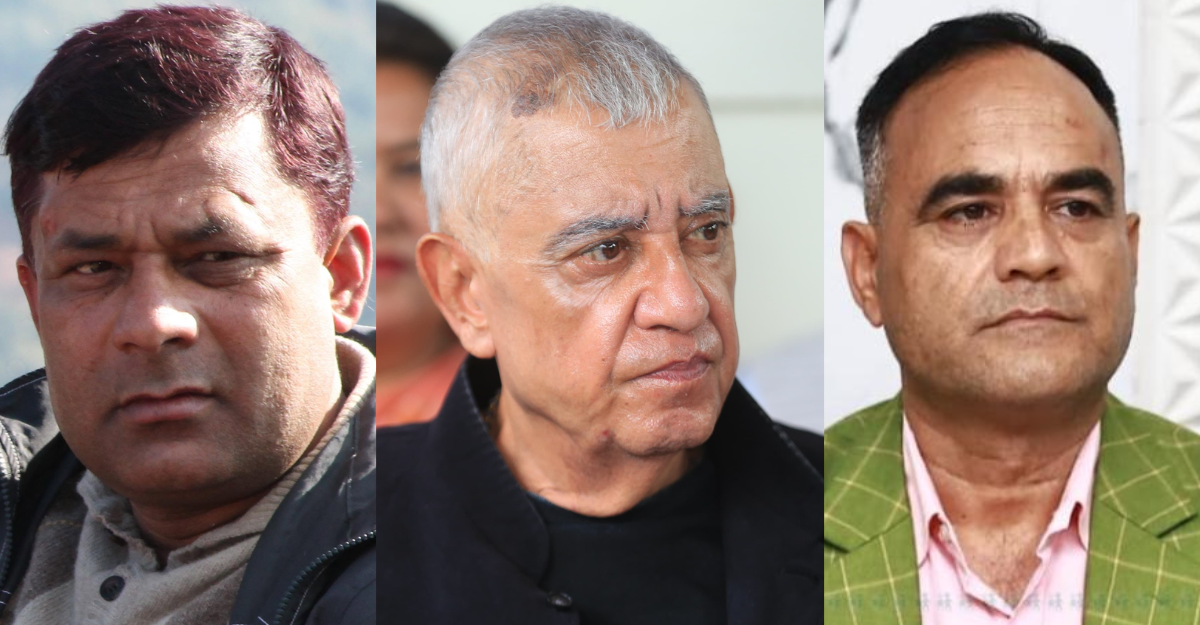(From left) Bhim Dhungana, Shashank Koirala, and Nain Singh Mahar