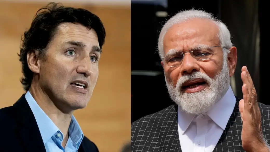 Trudeau (l) and Modi