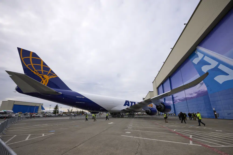 The final Boeing 747 sits on the tarmac outside of the factory at a ceremony for delivery, Tuesday, Jan. 31, 2023, in Everett, Washington. AP/RSS Photo
