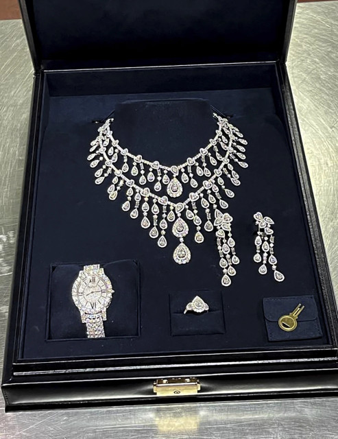 This photo provided by Brazil’s Federal Revenue Department shows jewelry, part of an investigation into gifts received by ex-President Jair Bolsonaro during his term, seized by customs author
