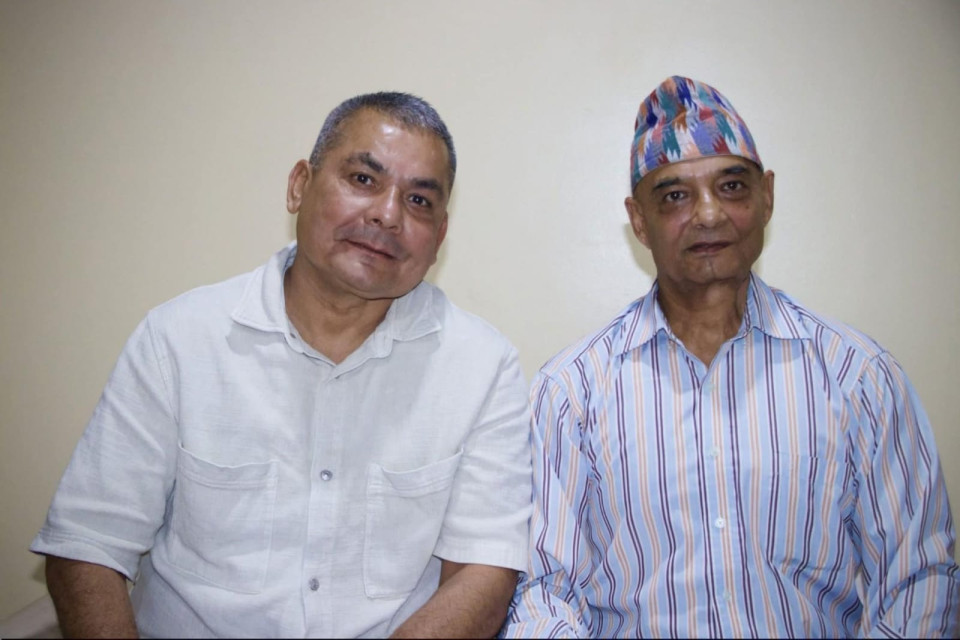 FILE - Durga Prasai (left) and Dhawal Shumsher Rana