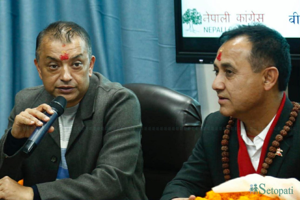 Gagan Thapa (left) and Bishwa Prakash Sharma