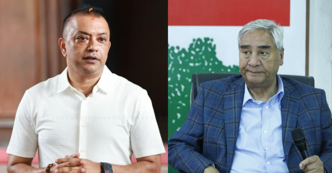 Gagan Thapa (lef) and Sher Bahadur Deuba