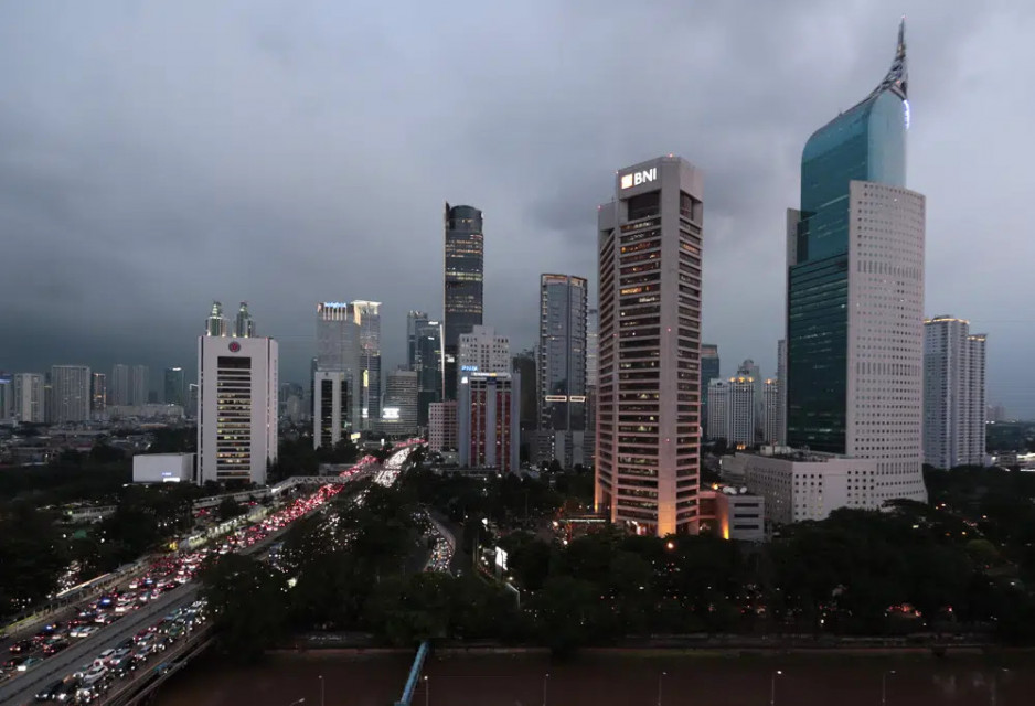 FILE - The central business district skyline is seen during the dusk in Jakarta, Indonesia, Monday, April 29, 2019. (AP/RSS Photo)