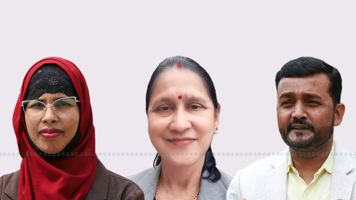 (From left) Hasina Khan, Ranju Jha and Pradeep Yadav