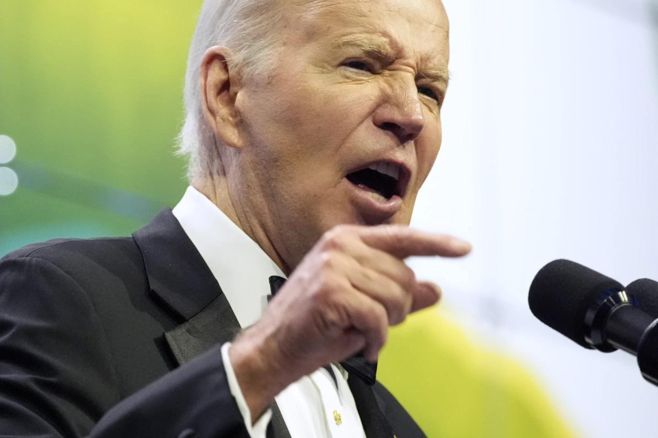 President Joe Biden speaks at the Asian Pacific American Institute for Congressional Studies' 30th annual gala, Tuesday, May 14, 2024, in Washington. (AP Photo)