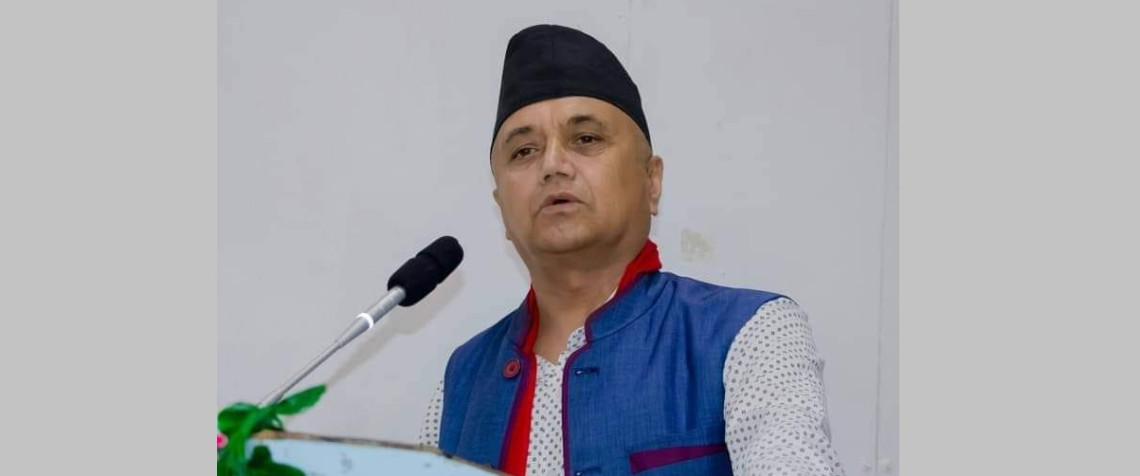 FILE - UML Gandaki parliamentary party leader Khagaraj Adhikari