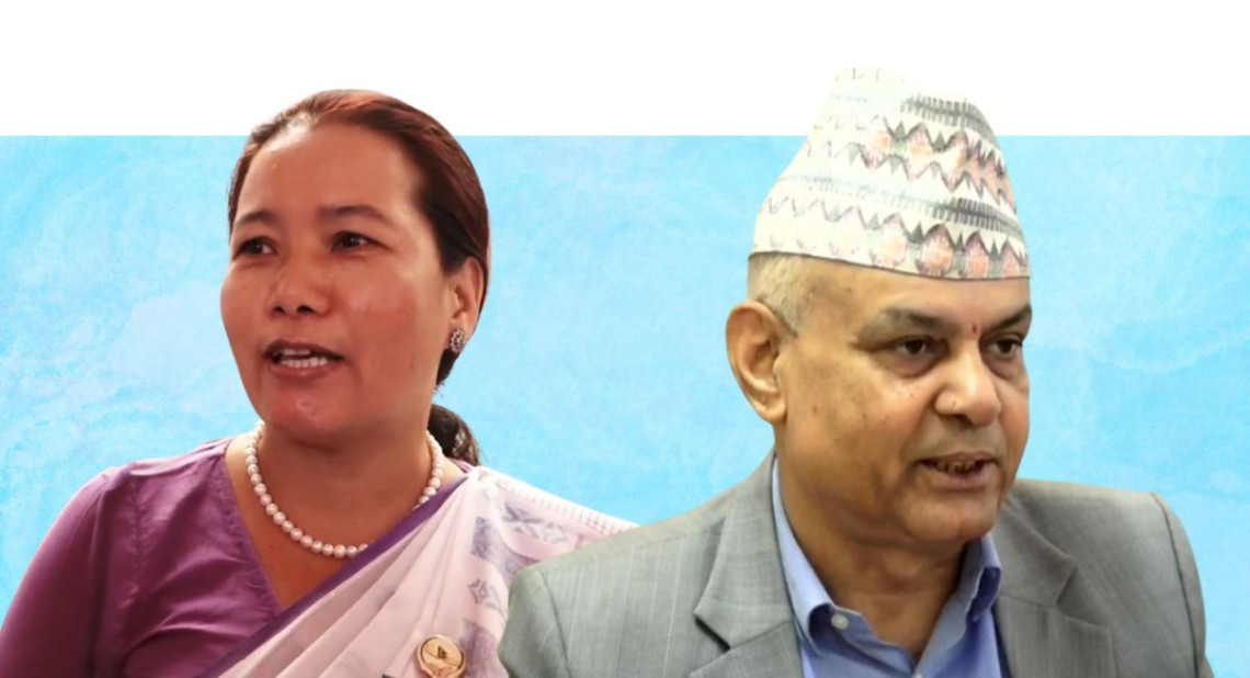 FILE - Sushila Thing (left) and Shyam Kumar Ghimire