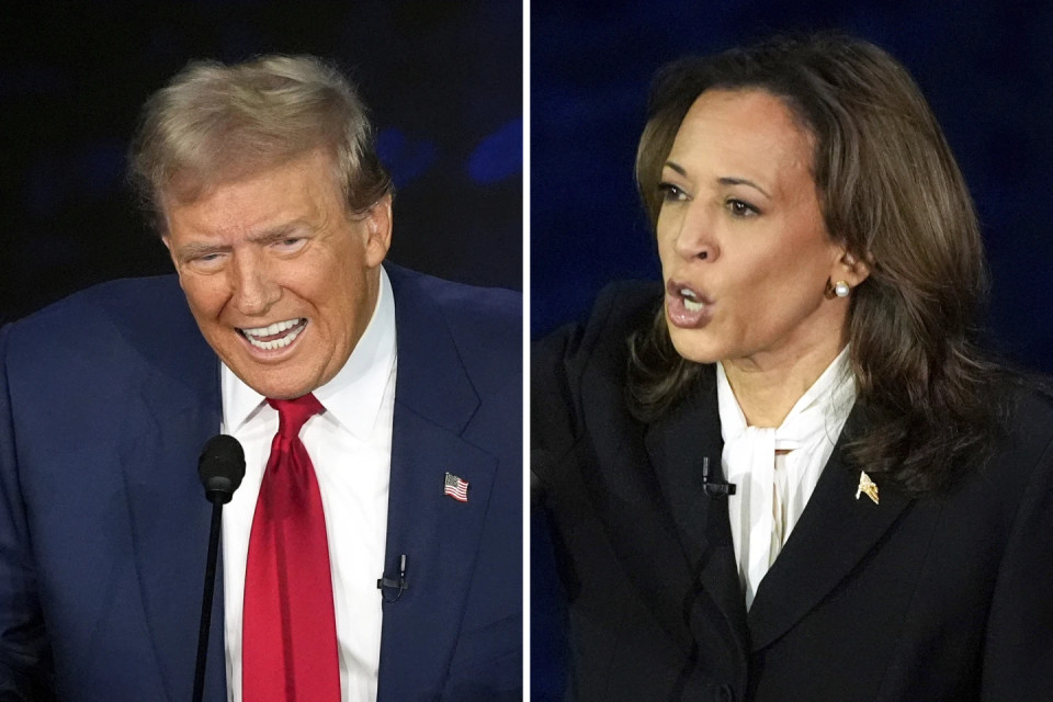 Trump (l) and Harris