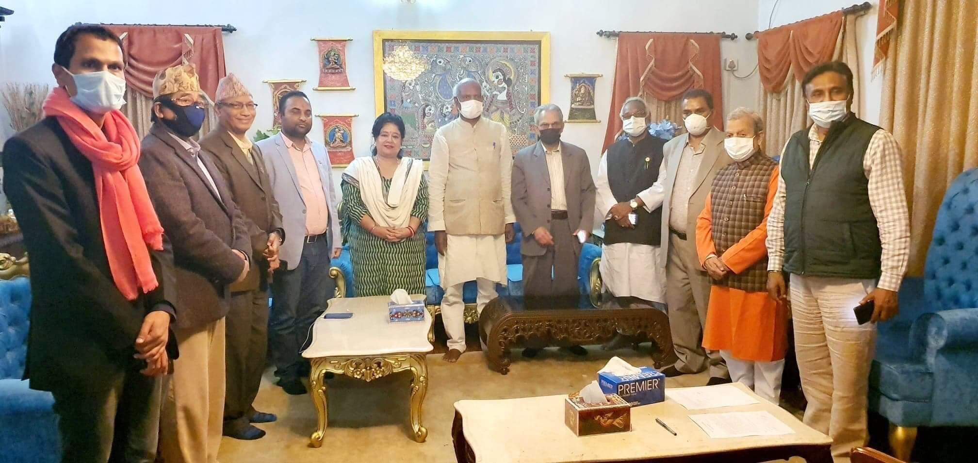 Leaders of the two parties after announcing unification: Photo Courtesy: Roop Narayan Shrestha