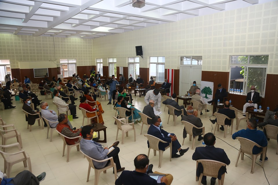 NC Central Committee meeting on Wednesday. Photo: Roshan Sapkota