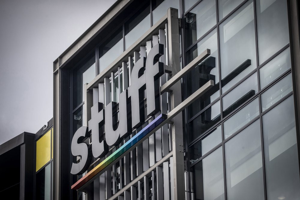 The offices of Stuff media company are seen in Auckland, New Zealand, Monday, May 11, 2020.