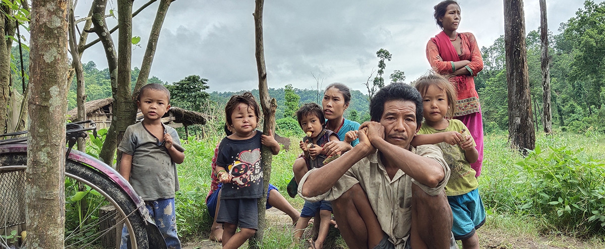 File photo of the chepang family whose hut was set ablaze by the soldiers with Chitwan National Park.