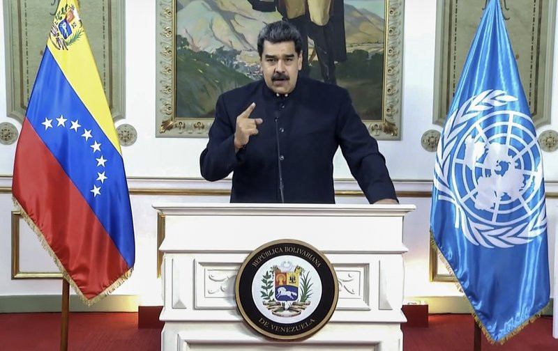 In this UNTV image, Nicolás Maduro Moros, President of Venezuela, speaks in a pre-recorded video message during the 75th session of the United Nations General Assembly, Wednesday, Sept. 23, 2