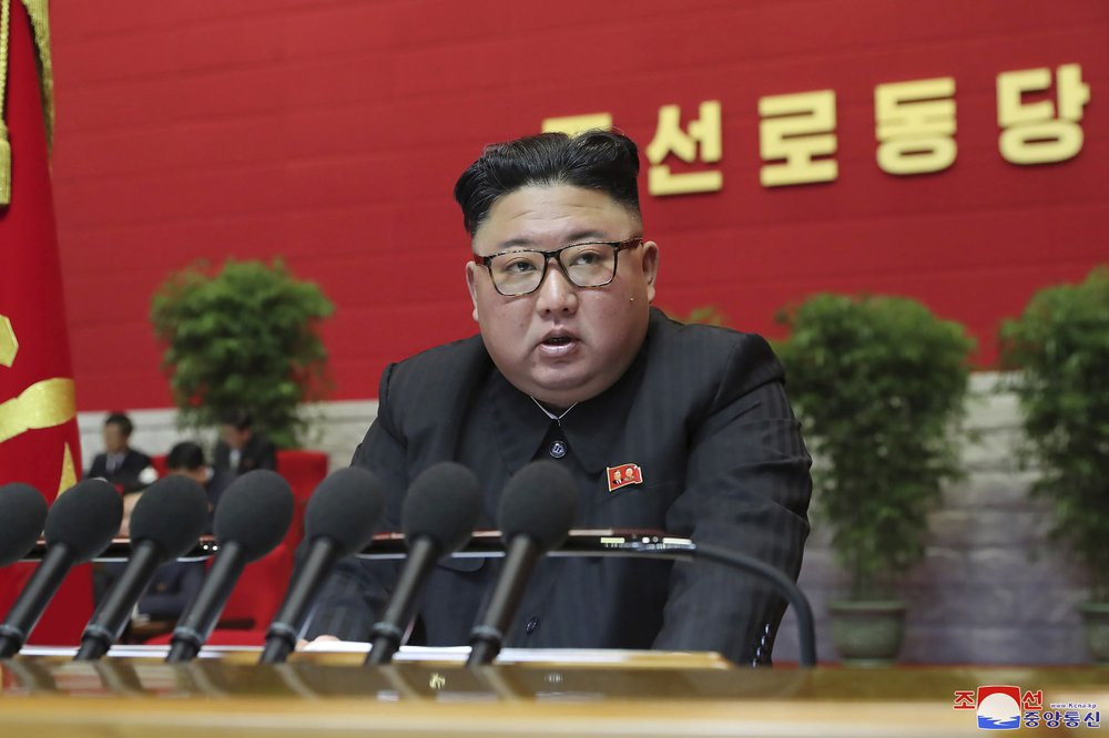 In this photo provided by the North Korean government, North Korean leader Kim Jong Un attends a ruling party congress in Pyongyang, North Korea Thursday, Jan. 7, 2021.