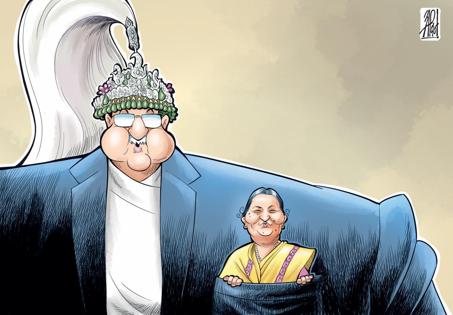 Abin Shrestha's cartoon published in Kantipur.