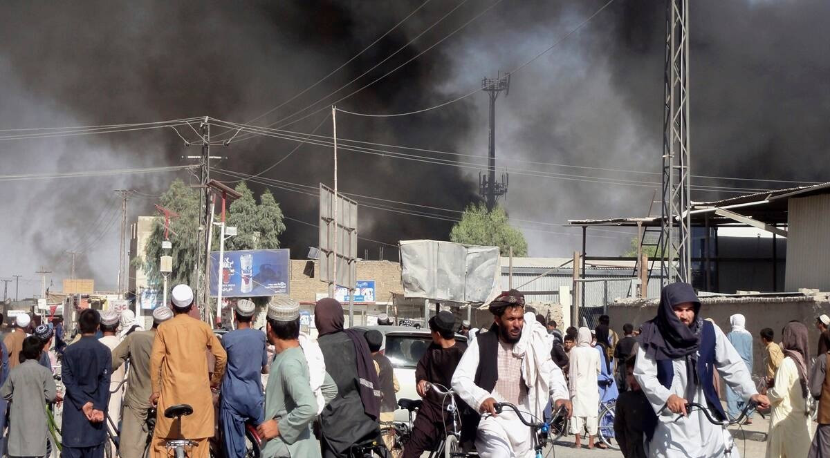 Smoke rises after fighting between the Taliban and Afghan security personnel in the city of Kandahar, southwest of Kabul, Afghanistan, Thursday, Aug. 12, 2021. AP/Photo