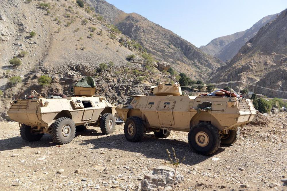 In this Aug. 25, 2021, file photo, armored vehicles are seen in Panjshir Valley, north of Kabul, Afghanistan.