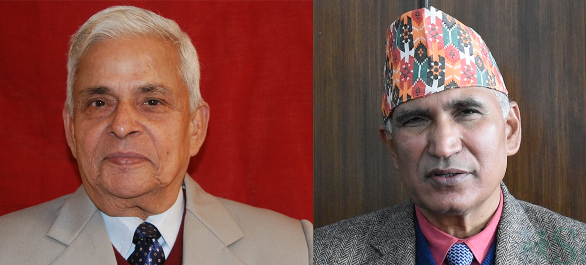Adhikari (l) and Paudel