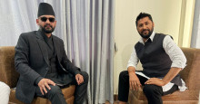 FILE - Balen Shah (left) and Rabi Lamichhane