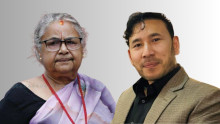 Prime Minister Sushila Karki (left) and her chief personal secretary Adarsha Kumar Shrestha