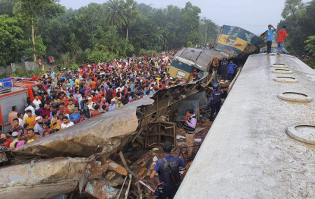 At least 15 killed when express trains collide in Bangladesh