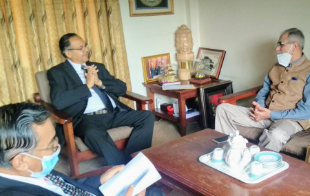 Indian envoy meets senior leader of CPN Jhala Nath Khanal