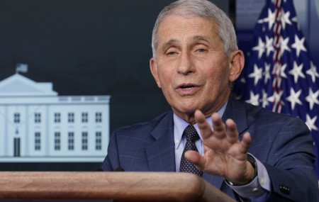 Dr. Anthony Fauci, director of the National Institute for Allergy and Infectious Diseases, speaks during a news conference with the coronavirus task force at the White House in Washington, Th