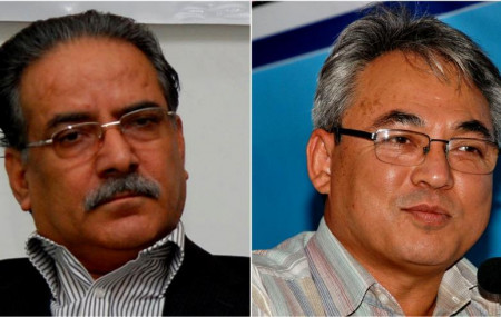 Dahal reaches ministerial quarter to woo Home Minister Thapa