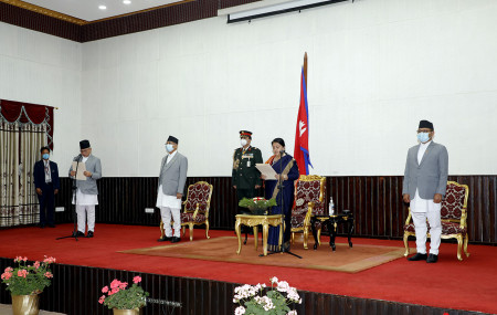 Thapa sworn in as Home Minister again