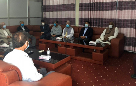 Deuba at Shital Niwas with signatures of 149 lawmakers to stake claim for government