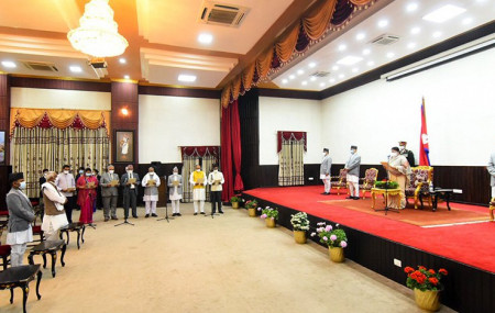 Oli reshuffles Cabinet, President administers oath of office and secrecy Friday night