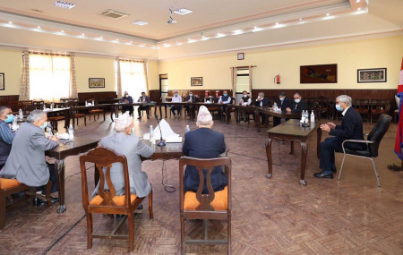 Ruling coalition meeting at Baluwatar to discuss Cabinet expansion
