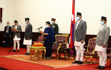 Foreign Minister Narayan Khadka sworn in, assumes office