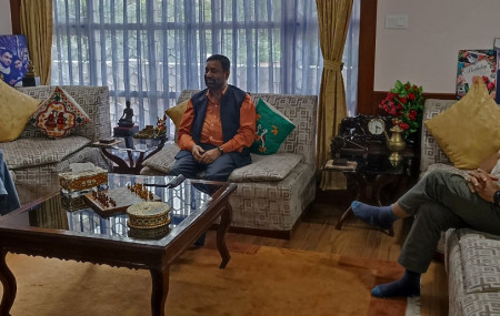 Nidhi, Koirala, Singh meet to discuss general convention