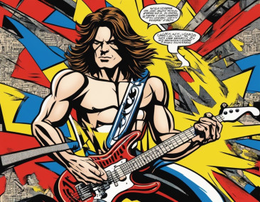 Pop art generator: "Eddie Van Halen", via deepai.org