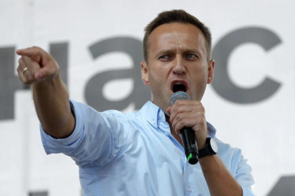 FILE - Russian opposition activist Alexei Navalny gestures while speaking to a crowd during a political protest in Moscow, Russia on July 20, 2019. (AP/RSS Photo)